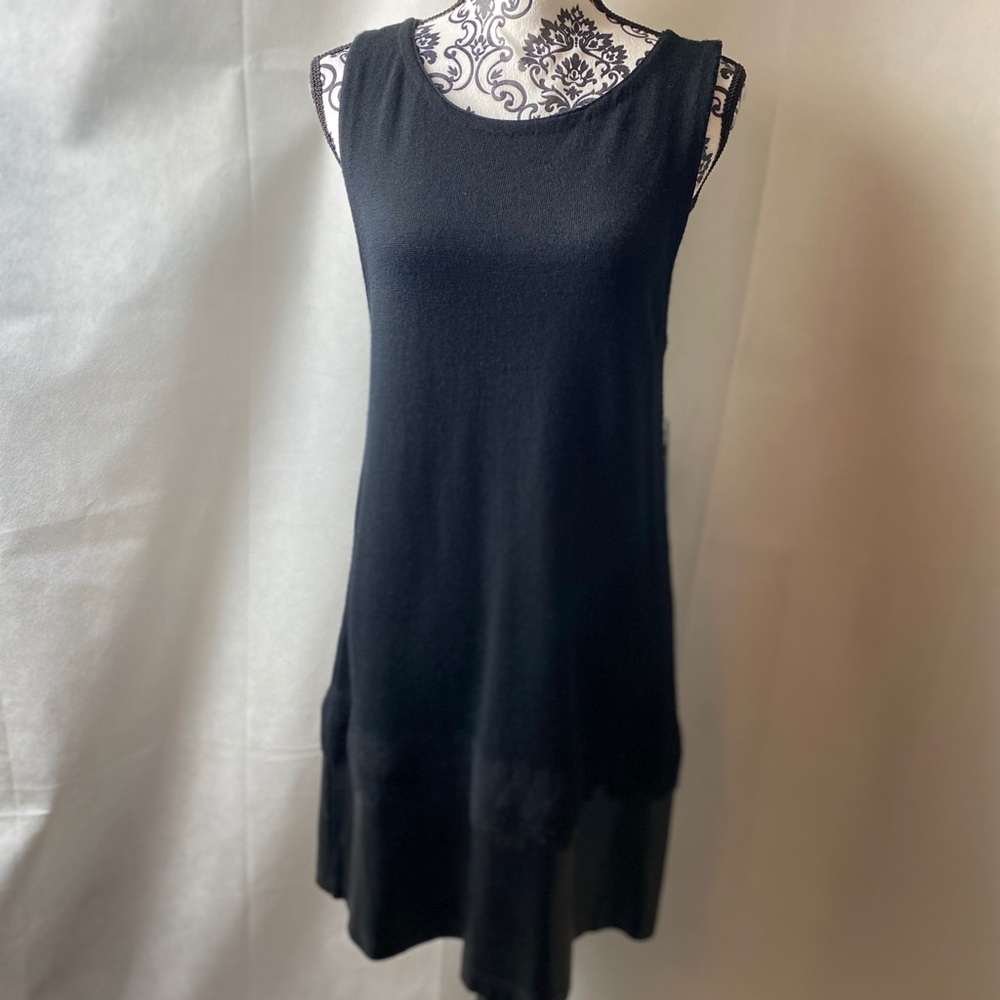 ALICE & OLIVIA Leather & wool dress.